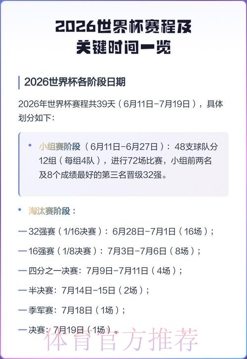 2026世界杯完整赛程最新比赛时间表实时查看