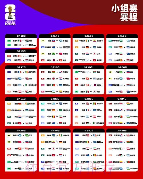 2026世界杯小组赛赛程中国时间观看指南实时查看